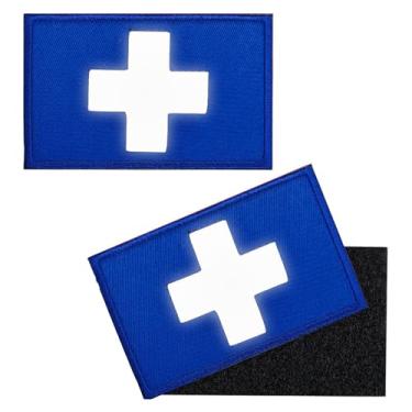 Imagem de 2 peças de adesivos refletivos cruzados de segurança, gancho militar e laço refletivo para esportes noturnos, roupas de trabalho, jaquetas de chuva, caminhantes, colete de cachorro, bombeiro, polícia