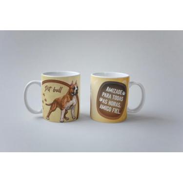 Imagem de Caneca Eu Amo Meu Pet Pit Bull I Love Pet Porcelana 325ml (Pit Bull 01)