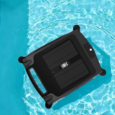 Imagem de Robô De Limpeza De Piscina Solar, Robô Limpador De Piscina Sem Fio, Skimmer De Piscina AutomáTico De Modo Duplo RecarregáVel, Trabalhando Mais De 300 Minutos