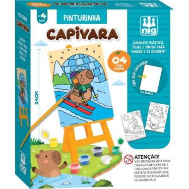 Imagem de Brinquedo para Colorir KIT Pinturinha Capivara com Desenhos Fofos para