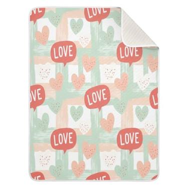 Imagem de Wassud Cobertor de bebê xadrez Love Hearts para meninos e meninas, macio para bebês e recém-nascidos, cobertor aconchegante de algodão essencial para berçário, viagem, berço, carrinho 76 x 101 cm