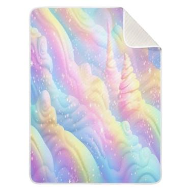 Imagem de Blueangle Cobertores de sorvete arco-íris redemoinho de bebê para cochilo de carrinho de bebê, 76 x 101 cm, cobertores aconchegantes e macios unissex para meninos, meninas, crianças, bebês (190)