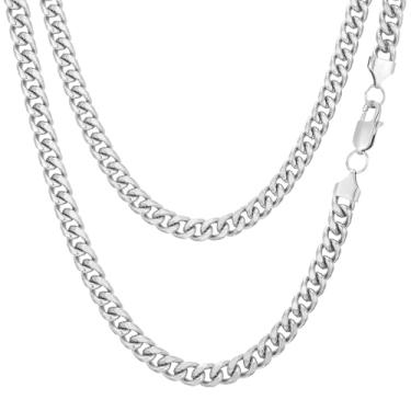 Imagem de Colar de corrente de elos cubanos para homens e mulheres, banhado a ouro, prata, preto, aço inoxidável, grosso, colar hip hop, 3 mm/4 mm/5 mm/6 mm/7 mm/8 mm de largura, 45 a 66 cm, joias duráveis