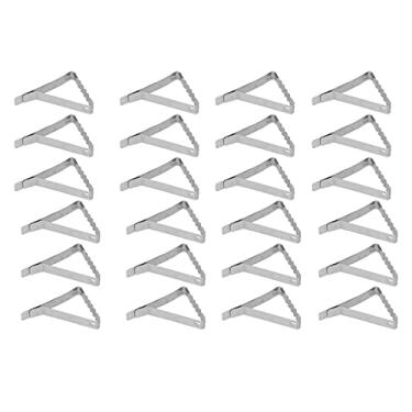 Imagem de Grampos de toalha de mesa, grampo de cobertura de mesa de design ondulado de aço inoxidável para restaurantes para festas para buffets para famílias