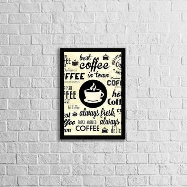Imagem de Quadro Café Palavras 45X34Cm - Com Vidro Moldura Preta