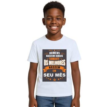 Imagem de Camiseta Melhores Homens Nascem Em Personalizada - Use P4, Branco, Juv