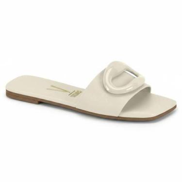 Imagem de Sandália Rasteirinha Feminina Vizzano Confortável Original -, Branco o