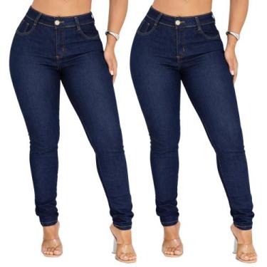Imagem de Kit C/2 Calças Jeans Feminina Linha Premium Com Lycra Cintura Alta Emp