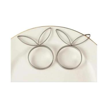 Imagem de Anéis De Guardanapo Orelhas De Coelho 4 Peças Fivelas Suporte Cabeça D