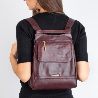 Imagem de Mochila pequena antifurto de couro Susan-Feminino