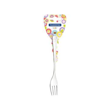 Imagem de Garfo Infantil Inox Tramontina Baby 63970/025, Prata, Arara