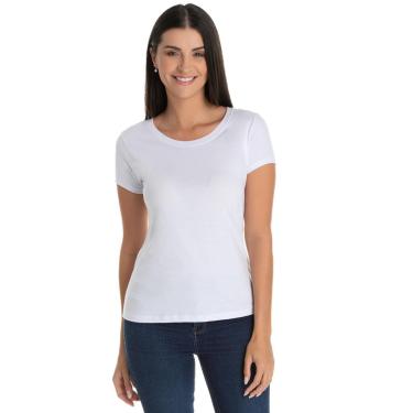 Imagem de Camiseta Feminina de Algodão Premium Baby Look Básica Lisa-Feminino