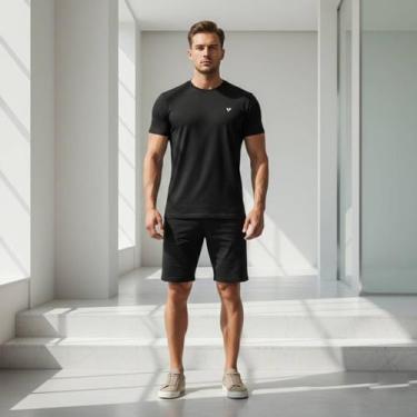 Imagem de Camiseta Masculina Voker 100 Algodão Premium Corte Slim Toque Macio e 