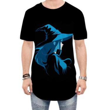 Imagem de Camiseta Longline Bruxa Halloween Azul Festa 12 - Kasubeck Store, M