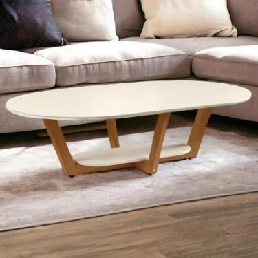 Imagem de Mesa De Centro Elegance Off White E Nature Tebarrot - TEBARROT MÓVEIS