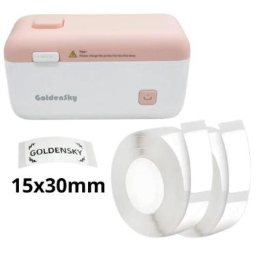 Imagem de Impressora Térmica Etiqueta Rotuladora Portátil 15mm com 2 rolos - Gol