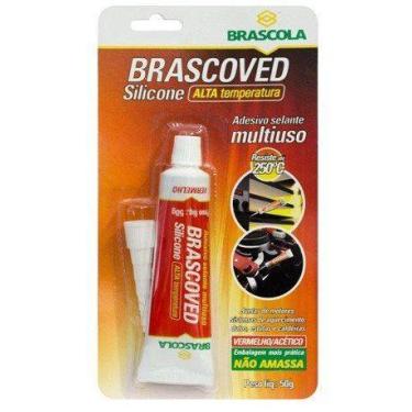 Imagem de Adesivo Silicone para Altas Temperaturas Vermelho 50g Brascoved - Bras