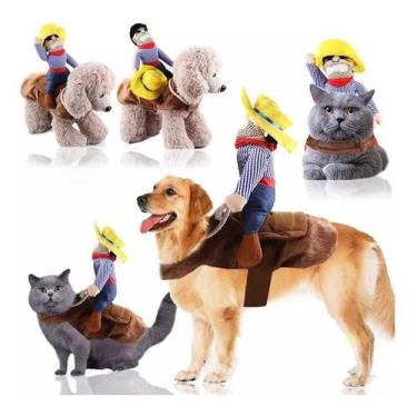 Imagem de Roupa Fantasia Pet Shop Para Cães E Gatos Cowboy TAMS