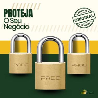 Imagem de Kit 3 Cadeados Pado 20mm Mesmo Segredos Iguais Mesma Chave