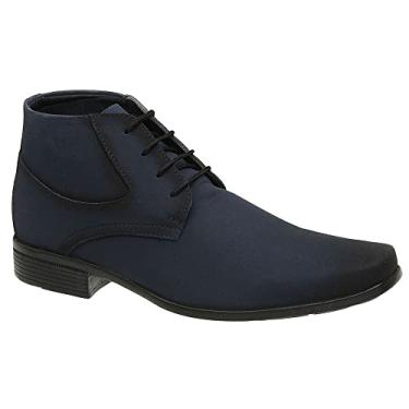 Imagem de Bota Social Masculina Esporte Fino em Couro com Cadarço Sanlorenzo 1090 Cor:Azul;Tamanho:40;Gênero:Masculino