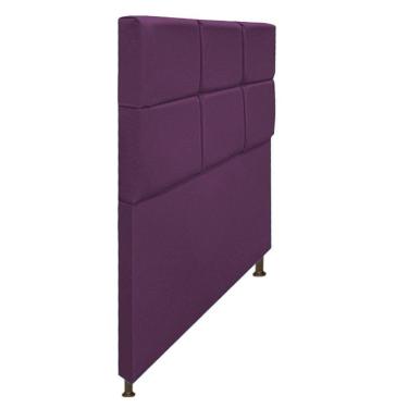 Imagem de Cabeceira Damares 90 Cm Solteiro Com Botonê Suede Roxo