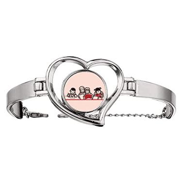 Imagem de N/A N/A Bracelete vermelho China para promoção de educação classe pulseira coração joia pulseira de arame, medium, metal