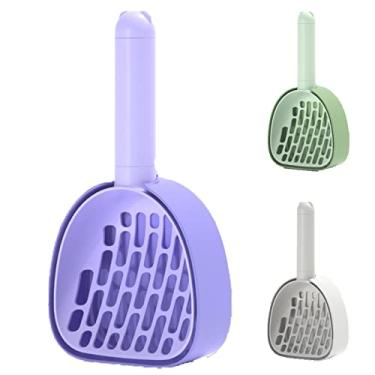 Imagem de Myweyde 9.8in Scoop Scooper para gato com saco anexo, Scooper para gato multifuncional para caixa de ninhada com suporte, Scooper Kitty Caddy para ninhada de gato e cachorro (Purple)