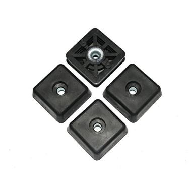 Imagem de 4 amortecedores quadrados grandes de pés de borracha – 0,590 A X 1,500 W – Feito nos EUA – Resistente não marca para móveis, mesas, cadeiras, mesa