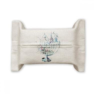 Imagem de Globe London Eye Torre Eiffel Aquarela Suporte de papel para lenços faciais Saco de linho de algodão