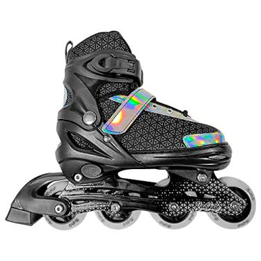 Imagem de Patins Inline Laser Preto/Azul - Ajustável 38 á 41 - Unitoys