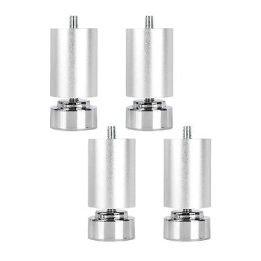 Imagem de 4 pçs pés de mesa m10 de suporte de móveis, liga de sofá de armação de cama de rosca m10 para mesas de centro mesa de jantar, Argent 10cm