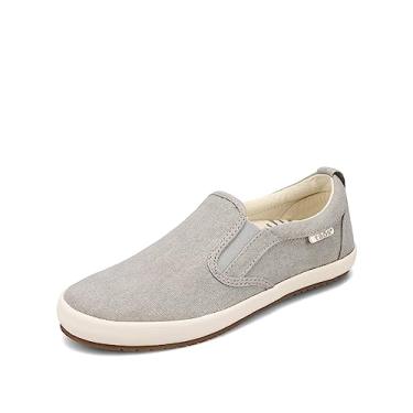 Imagem de Taos - Calçado feminino Dandy sem cadarço, Grey Washed Canvas, 7.5