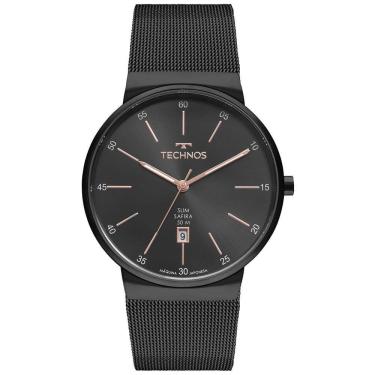 Imagem de Relógio TECHNOS Slim masculino preto safira GM12AG/1P