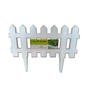 Imagem de Cerca Decorativa, p/Jardim, de Plastico, Branco, 9 Unds, 19x40cm Cada