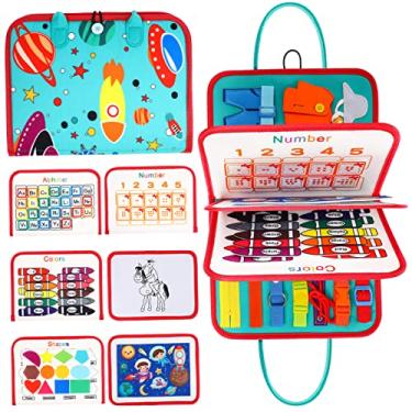 Imagem de NAMOARLY Quadro De Aprendizagem Infantil Placas Ocupadas Para Crianças Senti-me Ocupado Bordo Placa Sensorial Para Habilidade Motora Fina Tabuleiro Montessoriano Brinquedo Botão Bebê