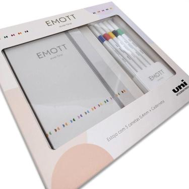 Imagem de Estojo com 5 Canetas + Caderneta Sketchbook EMOTT Uni-ball