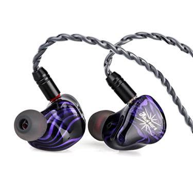 Imagem de Linsoul Kiwi Ears Quartet Monitor intra-auricular híbrido 2DD+2BA, fones de ouvido HiFi com concha de resina artesanal, cabo IEM OFC banhado a prata removível para músicos audiófilos