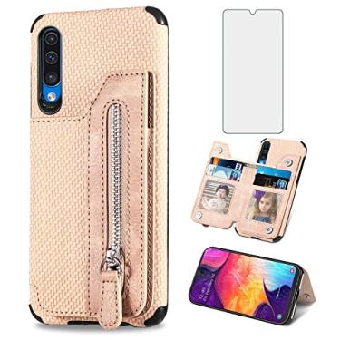 Imagem de Capa de telefone para Samsung Galaxy A50 A50S A30S Capa carteira com protetor de tela e zíper suporte para cartão de crédito acessórios de celular de couro Glaxay A 50 50S 30S Gaxaly S50 50A SM A505G