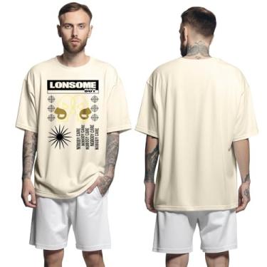 Imagem de Camisa Camiseta Oversized Streetwear Genuine Grit Masculina Larga 100% Algodão 30.1 Lonsome Boy - Bege - P