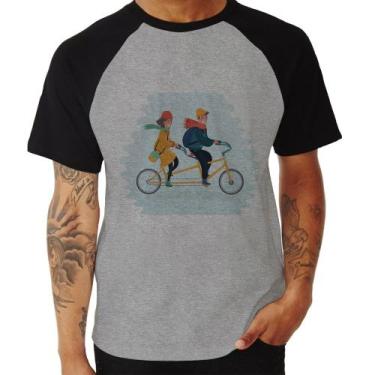 Imagem de Camiseta Raglan Casal  Bicicleta - Foca Na Moda