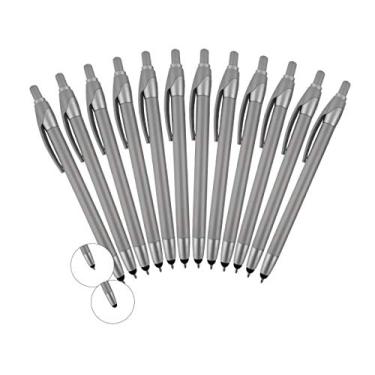 Imagem de Pacote com 12 canetas Stylus cinza espacial com caneta esferográfica para iPad Mini, iPad 2/3, novo iPad, iPhone 5 4S 4 3GS, iPod Touch, Motorola Xoom, Xyboard, Droid, Samsung Galaxy Asus (pacote com