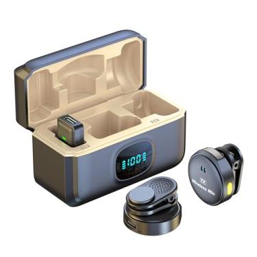 Imagem de Microfone de lapela sem fio, mini microfone de lapela sem fio, áudio Hi-Fi, alcance de 299 m, cancelamento de ruído, microfone de lapela mínimo de 40H para transmissão, gravação de vídeo (tipo-c)