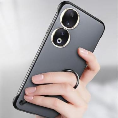 Imagem de Capa de telefone fosca sem moldura para Honor 90 Pro 80 70 60 50 30 20 Pro 80SE 80GT 60SE 30S 50SE capa traseira rígida sem bordas, preta, para Honor 80