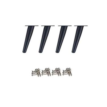 Imagem de 4 peças de pernas de mesa oblíquas, pernas de armário de metal, pernas de móveis em cone, aço inoxidável, colocação de base silenciosa antiderrapante para sofás, mesas e outras pernas de móveis (reto