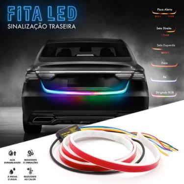 Imagem de Fita adesiva traseira Barra Led Neon sinalização porta malas lindo Nis
