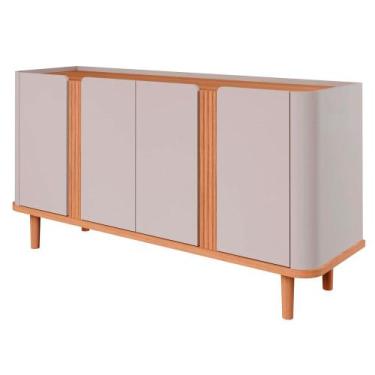 Imagem de Aparador Buffet 4 Portas Pés de Madeira Retrô para sala de jantar 100%