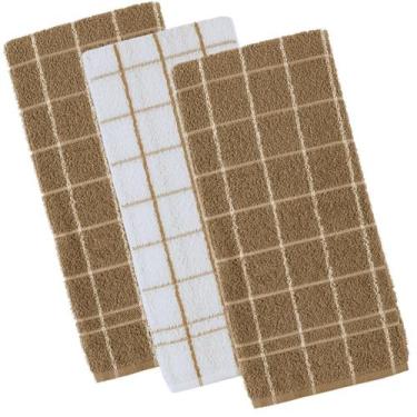 Imagem de Kit 3 panos de prato teka chef premium atoalhado 100% algodão 45x70 cm