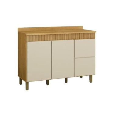 Imagem de Balcão Valde Móveis Dakota 120cm 3 Portas 2 Gavetas - VALDEMOVEIS, Cin