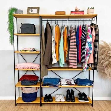 Imagem de Armário Arara Industrial Closet Completo Modular Ample de Ferro e Made