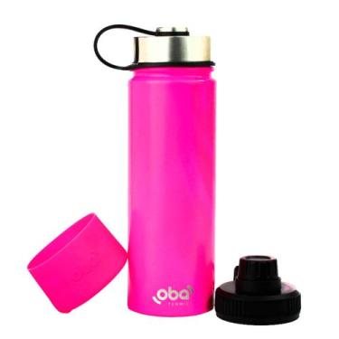 Imagem de Garrafa Térmica 650ml Rosa Neon 24h/12h - Oba Térmic